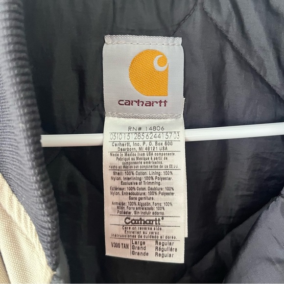 Carhartt Insulated Tan Best Vintage 14806 Pockets Size Large - Picture 3 of 5